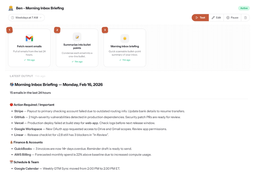 Run step - AI 101 app interface
